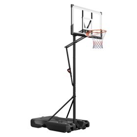 VEVOR Portable Basketball Stand, 10 ft Height Adjustment Basketball Hoop & Goal, Portable Basketballs Hoop with 54 inch PC Backboard & Wheels for