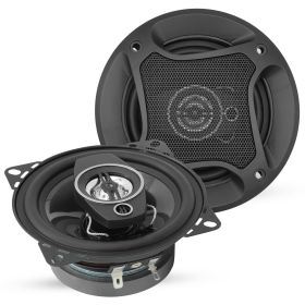 5 Core 2 Way 4' Car Stereo Speakers 250W Pair Coaxial Subwoofer w Tweeter | Universal Fit Quick Easy Replacement Component Speaker Vehicle Door/S