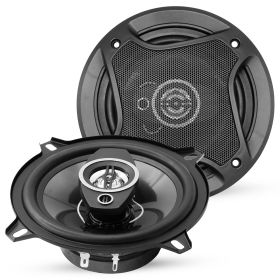 5 Core 2 Way 5' Car Stereo Speakers Pair 350W Coaxial Subwoofer w Tweeter Universal Fit Quick Deep Bass Replacement Component Speaker for Vehicle